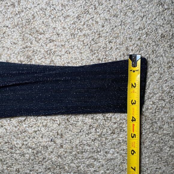 Sheer Sparkly Striped Cropped Top - Long Sleeve - Size S - Picture 8 of 11